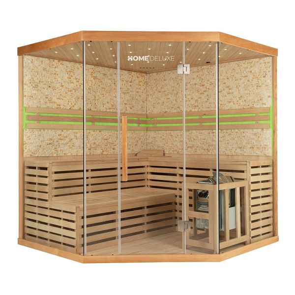 HOME DELUXE Tradičná sauna SKYLINE BIG - XL so stenou z umelého kameňa, 8621