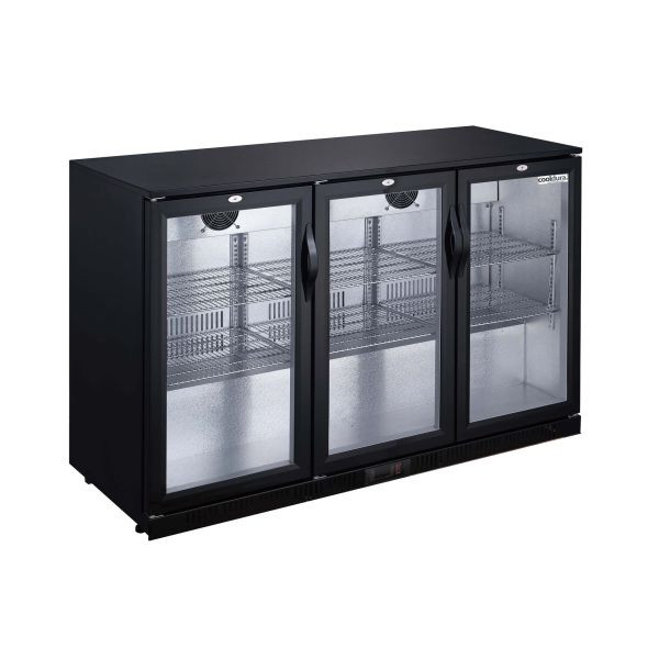 Cooldura barová chladnička 3 dvierka – 320 litrov, čierna/strieborná, CBB3D