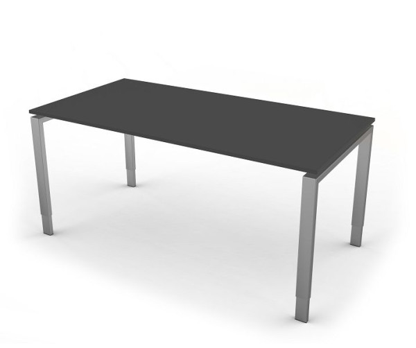 Písací stôl Kerkmann s rámom 4 nohy, tvar 5, Š 1600 x H 800 x V 680-820 mm, antracit, 11416113