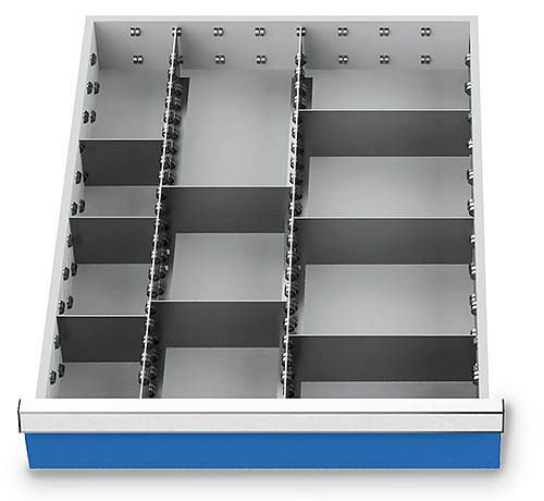 Bedrunka+Hirth zásuvkové vložky T736 R 18-24, pre výšku panelu 75 mm, 2 x MF 600 mm, 3 x TW 100 mm, 2 x TW 150 mm, 3 x TW 200 mm, 117BLH75