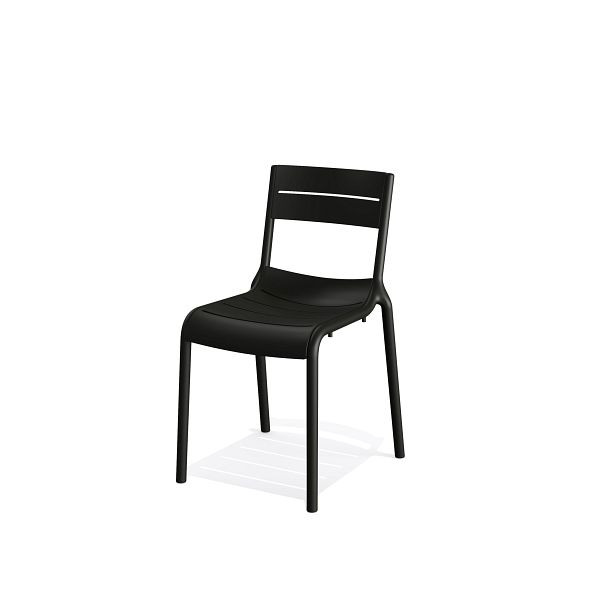 Stolička na terasu VEBA Calor, čierna, 49x55x82 cm, 50703