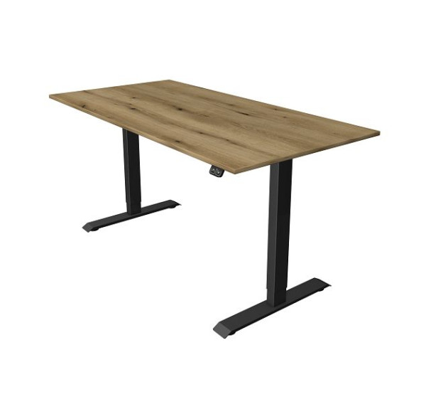 Sedací/stojací stôl Kerkmann Š 1600 x H 800 mm, elektricky výškovo nastaviteľný od 740-1230 mm, dub, 10181555