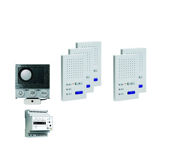 Inštalácia TCS audio:pack pre 5 bytových jednotiek, so vstavaným reproduktorom ASI12000 + 5x handsfree reproduktor ISW3030 + riadiaca jednotka BVS20, PAIF050/004