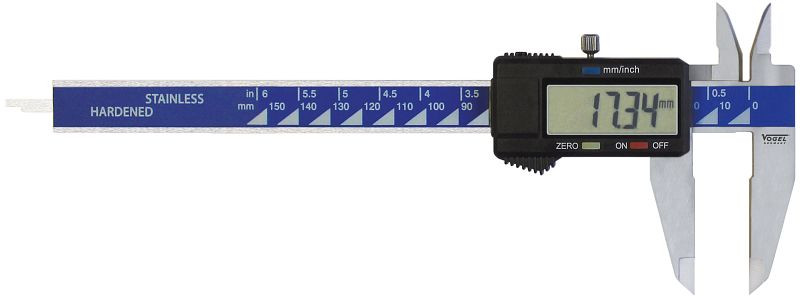 Vogel Nemecko elektronické digitálne posuvné meradlo pre ľavákov, 150 mm / 6 palcov, 202037