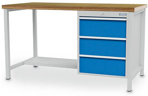 Bedrunka+Hirth box pracovný stôl 2000, s 3 zásuvkami, výška panelu 200 mm, 2000x750x859 mm, 03.19.14VA