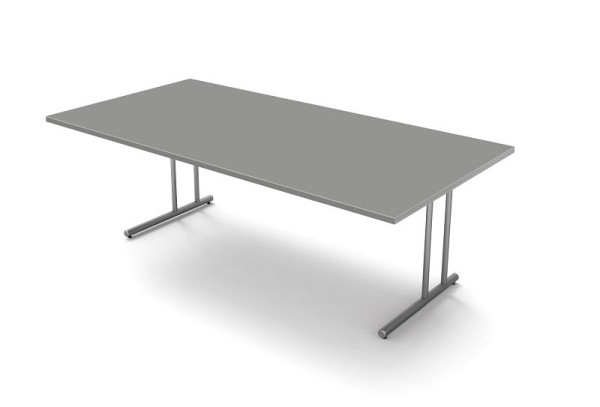 Extra veľký písací stôl Kerkmann, s C-nožným rámom, rozbeh, Š 2000 mm x H 1000 mm x V 750 mm, farba: grafit, 11434712