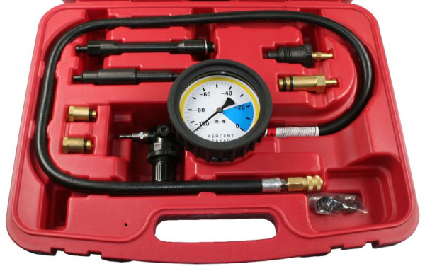 Tester tlakovej straty Busching pre benzínové a naftové motory, 10x1/12x1,25/14x1,25/18x1,5/24x2 mm, 100514