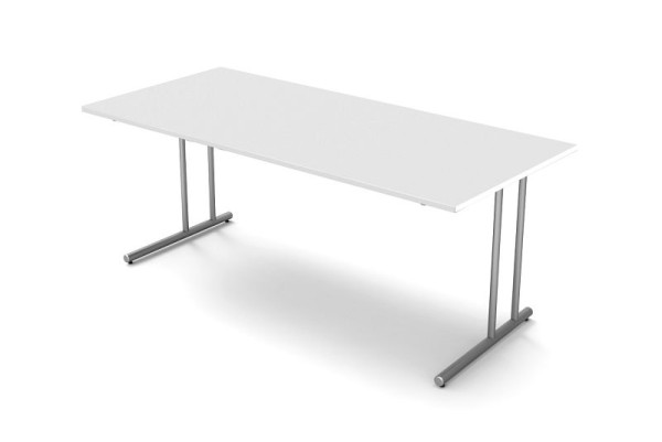 Písací stôl Kerkmann s C-nožným rámom, Start Up, Š 1800 mm x H 800 mm x V 750 mm, farba: biela, 11434110