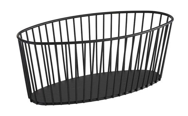APS košík -URBAN-, 30 x 14 cm, výška: 12 cm, oválny, kov, čierny, 30413