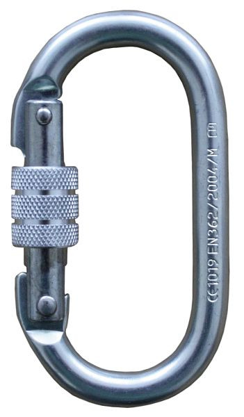 Karabína Funcke FSK2, oceľová skrutkovacia karabína, šírka otvoru: 18 mm, oválna, 70020120