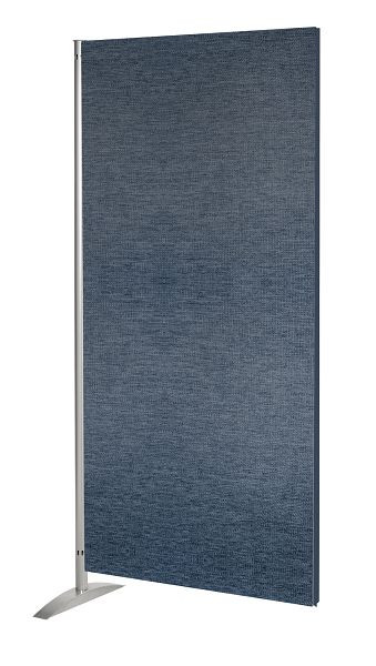 Ochranná clona Kerkmann Metropol, textilný prvok, Š 800 x H 450 x V 1750 mm, hliník strieborná/modrá, 45697417