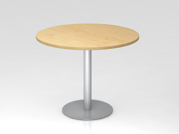 Hammerbacher zasadací stôl 100cm okrúhly javor/strieborný, strieborný rám, VSTF10/3/S