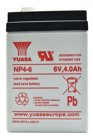 Yuasa olovená batéria 6 V, 4,5 Ah pre PL-850, PL-838 LB, 300121