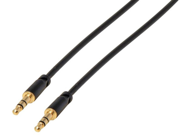 Helos Slim audio kábel jack 3,5 mm zástrčka/zástrčka 1,5 m čierna, 157234