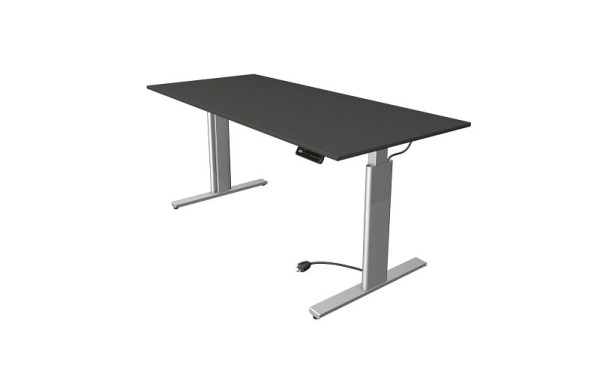 Kerkmann Move 3 sed/stojací stôl strieborný, Š 1800 x H 800 mm, elektricky výškovo nastaviteľný od 720-1200 mm, antracit, 10233413