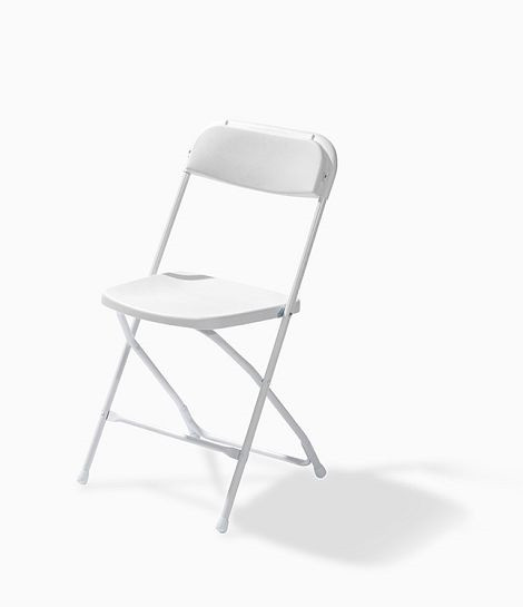 VEBA Budget skladacia stolička biela/biela, skladacia a stohovateľná, oceľový rám, 43x45x80cm (ŠxHxV), 50170
