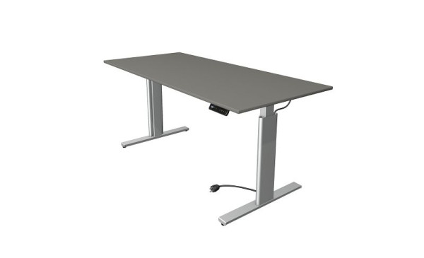 Kerkmann Move 3 sed/stojací stôl strieborný, Š 1800 x H 800 mm, elektricky výškovo nastaviteľný od 720-1200 mm, grafit, 10233312