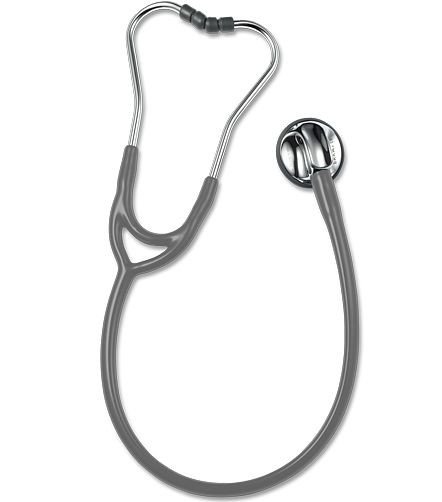 ERKA stetoskop pre dospelých s mäkkými ušnými nástavcami, membránová strana (dual membrána), dvojkanálový tubus SENSITIVE, farba: svetlošedá, 525.00045