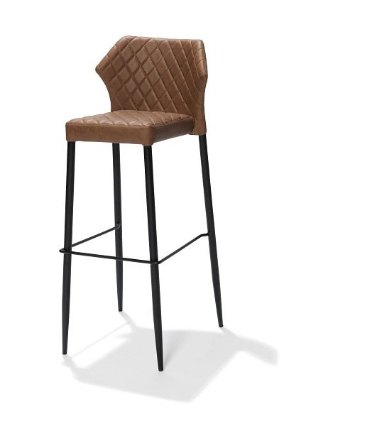 VEBA Louis barová stolička koňak, čalúnená umelou kožou, protipožiarna, 50x47x105cm (ŠxHxV), 52101