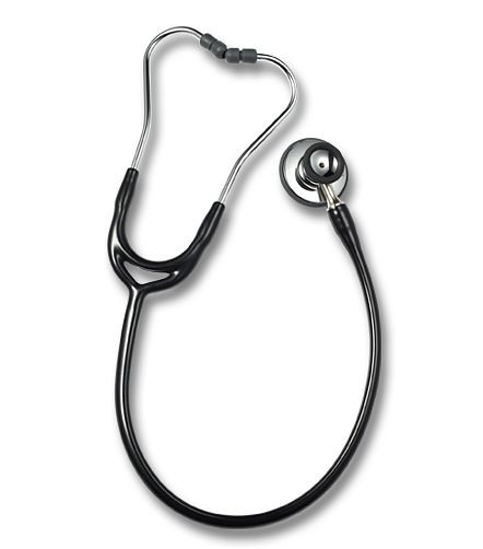 ERKA stetoskop pre dospelých s mäkkými ušnými nástavcami, membránová strana (dvojmembránová) a lieviková strana, dvojkanálový tubus Presný, farba: čierna, 531.00000