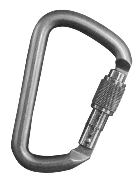 Karabína Funcke FSK3, oceľová skrutkovacia karabína, šírka otvoru: 24 mm, tvar D, 70020131