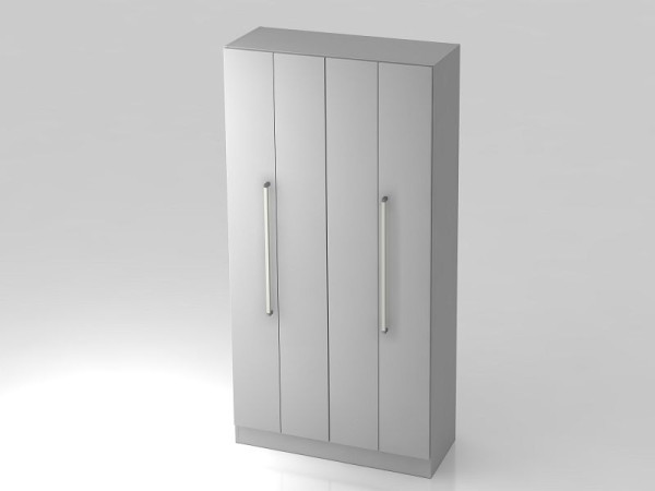 Hammerbacher skriňa s výklopnými dverami 5OH, základný panel, chrómová úchytka sivá/sivá, 100x42x200,4 cm (ŠxHxV), V7400/5/5/CE