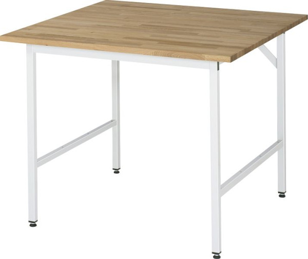Pracovný stôl zo série RAU Jerry (3030) - výškovo nastaviteľná, masívna buková doska, 1000x800-850x1000 mm, 06-500B10-10.12