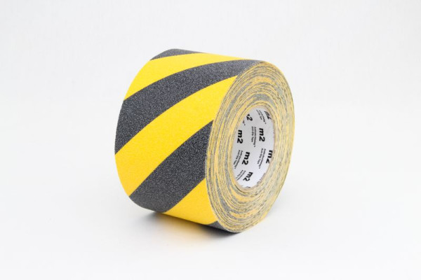 m2 protišmyková krytina výstražné označenie čierna/žltá rolka 100mmx18,3m, M1WR100183