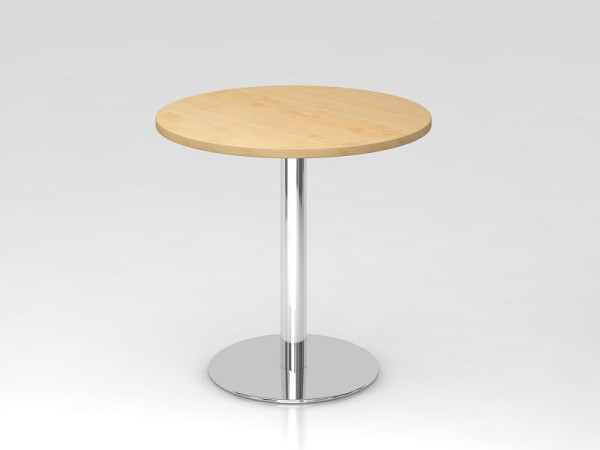 Hammerbacher zasadací stôl 80cm okrúhly javor/chróm, chrómovaný rám, VSTF08/3/C