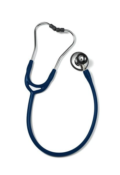 ERKA stetoskop pre dospelých s mäkkými ušnými nástavcami, membránová strana (dvojmembránová) a lieviková strana, dvojkanálový tubus Precis, farba: námornícka modrá, 531.00020