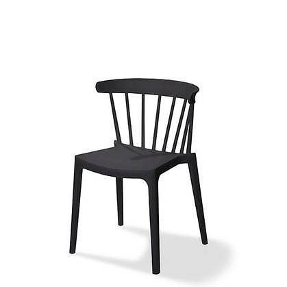 Stohovacia stolička VEBA Windson čierna, polypropylén, 54x53x75cm (ŠxHxV), 50900