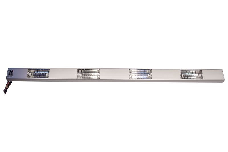 Roband kremenný vykurovací mostík HUQ1725E pre vybavenie predajne, ktorý kombinuje tepelný výkon a svetlo, HUQ1725E