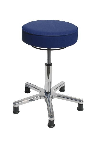 Stolička Lotz, umelá koža sedák atol modrý, výška sedadla 460-590 mm, hliníková základňa, klzáky, 3862.0-08