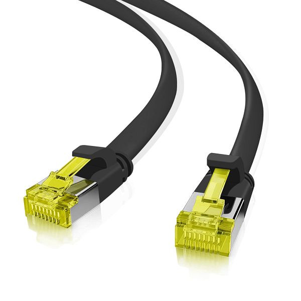 Helos ultra plochý patch kábel U/FTP Cat 6a čierny 0,3 m, 205227