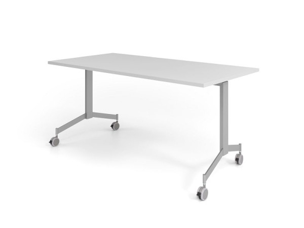 Hammerbacher mobilný skladací stôl 160x80cm, sivý, stolová doska sklopná o 90°, VKF16/5/S
