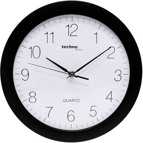 Technoline kremenné nástenné hodiny čierne, plastové, rozmery: Ø 30 cm, WT 7000 čierna