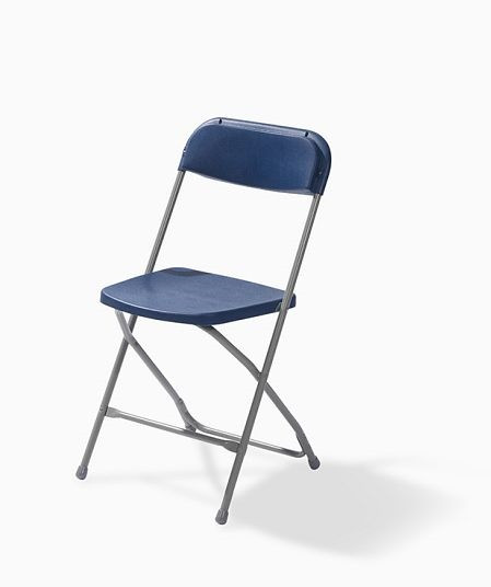 Skladacia stolička VEBA Budget sivá/modrá, skladacia a stohovateľná, oceľový rám, 43x45x80cm (ŠxHxV), 50150
