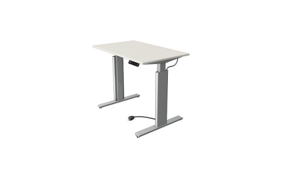 Kerkmann Move 3 sed/stojací stôl strieborný, Š 1000 x H 600 mm, elektricky výškovo nastaviteľný od 720-1200 mm, biely, 10231010