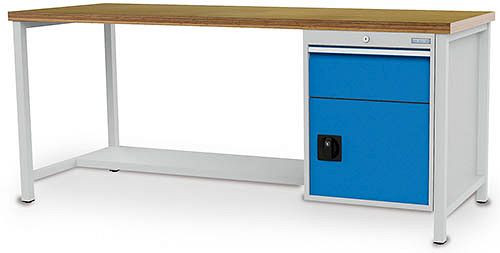 Bedrunka+Hirth box pracovný stôl séria 2000 R18-24, 1x200mm, zásuvka plný výsuv 100%, 2000 x 750 x 859 mm, 03.19.17V