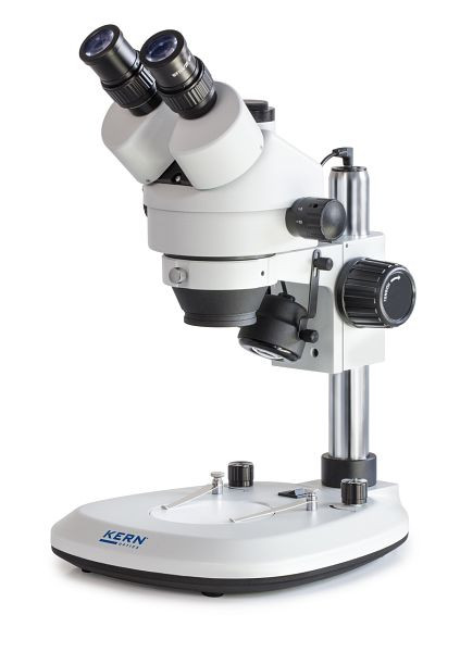 KERN Optics stereo zoom mikroskop, Greenough 0,7 x - 4,5 x, binokulár, okulár HWF 10x / Ø 20 mm vysoký očný bod, vstavaný zdroj, OZL 463
