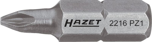 Hrot Hazet, plný šesťhran 6,3 (1/4 palca), Pozidriv profil PZ, PZ1, 2216-PZ1