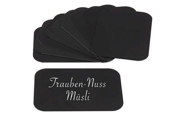 Etiketovacie karty APS, 7,5 x 5 cm, hrúbka: 0,4 mm, PVC, čierna, zaoblené rohy, balenie 10 ks, 00037