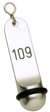 Contacto hotelová kľúčenka 11,5 cm, eloxovaný svetlý kov, striebro, 7655/810