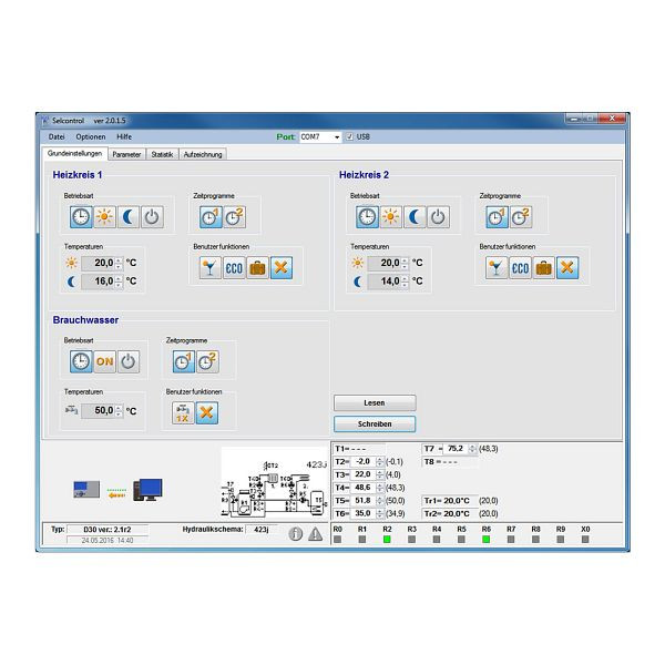 Solarbayer D30 Control, softvér na nastavenie ovládača, 520201500