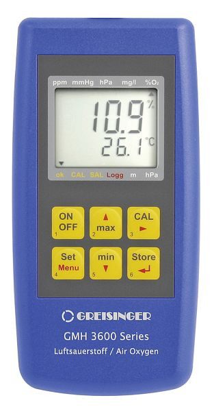 Greisinger GMH 3692 prístroj na meranie vzdušného kyslíka bez senzora, 605919